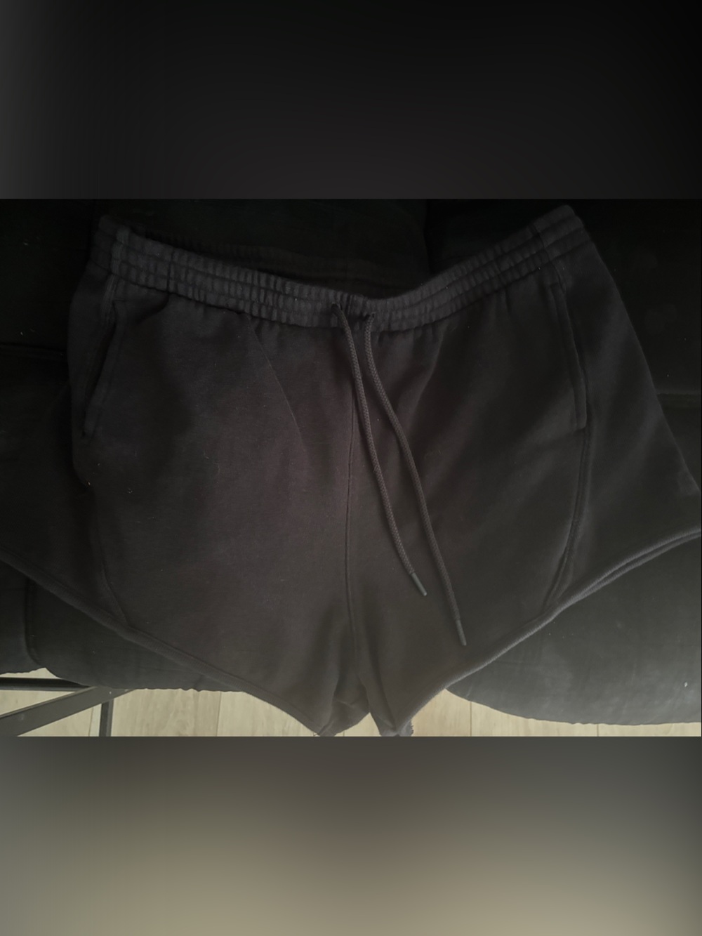 PINK Victoria's Secret Black Cozy Drawstring Shorts NEW